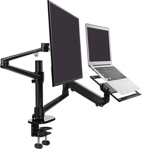Thingy Club Dual Arm Laptop and Monitor Desk Mount Stand- Gas Spring 17-27 inch - Picture 1 of 7