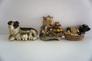 3er Set Kühlschrankmagnete Schweine Schweine Mama Ferkel Baden Essen Eis - Bild 1 von 7