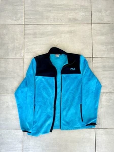 File blue and black fleece zip up jumper Woman’s L - Picture 1 of 5