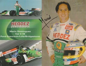 2002 Mario Dominguez signed Herdez Ford Lola CART Champ Car Hero Card - Picture 1 of 2