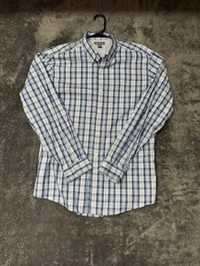 Eddie Bauer Wrinkle Resistant Button Down Dress Shirt Blue Plaid Size Large - Picture 1 of 8