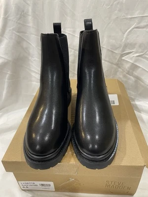 Steve Madden Lysette Women's Boots Black Leather Size 6.5 M - Image 1 of 4