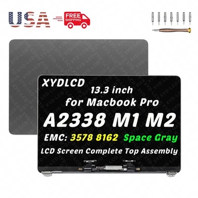 OEM 13.3in for Macbook Pro A2338 2020 M1 LCD Screen Display True Tone Space Gray - Image 1 of 4