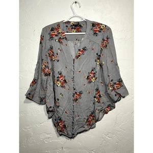 Blusa torrida floral con botones para mujer XL cottagecore boho chic bohemia informal - Imagen 1 de 7
