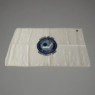 Toalha de golfe aberta vintage 1983 noite de hóquei no Canadá Montebello - Imagem 1 de 4