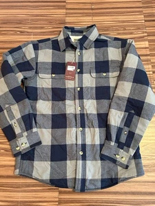 Chemise homme RedHead doublée sherpa en flanelle bleu gris à carreaux taille Medium neuve avec étiquette - Photo 1/7