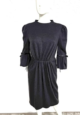 Andrew Gn Dove Gray Wool Dress W Flutter Bow Sleeves Made In France FR44 - Image 1 of 4