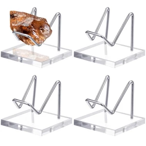 4 Pcs Crystal Display Stand Rock Display Holder with Acrylic Pedestal Base an... - Picture 1 of 6