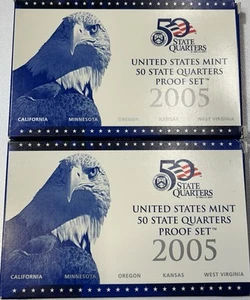 Lot # 165, 2, 2005 Proof Quarter Sets. - Picture 1 of 2