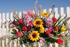 Mothers Memorial Day Tombstone Saddle Hyacinth Lilac Sunflower Headstone Flowers