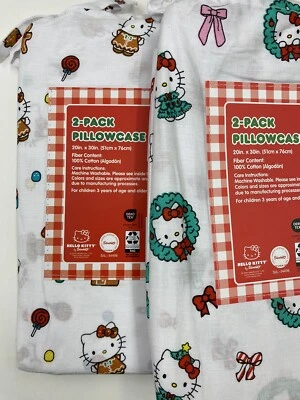 Lote de 2 juegos de fundas de almohada de Navidad de Hello Kitty corona pan de jengibre Foto 1 de 4