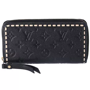 Louis Vuitton Zippy Geldbörse Monogram Empreinte Schwarz Beige Naht M64805 - Bild 1 von 6