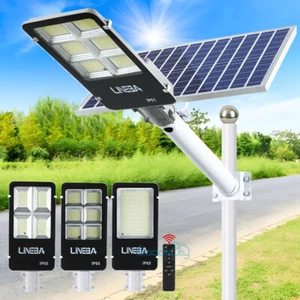200000000LM Commercial Solar Street Lights IP65 Outdoor Yard Dusk-Dawn Lamp+Pole - Picture 1 of 62