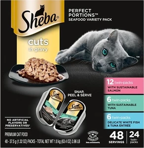 Sheba Perfect Portions Wet Cat Food Cuts in Gravy Variety Pack (2.6oz 24 Pack) - Picture 1 of 4