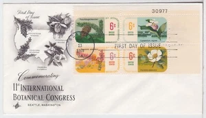 TurtlesTradingPost-Congreso Botánico 1969 #1376-79 FDC Artcraft Placa Bloque UR - Imagen 1 de 1