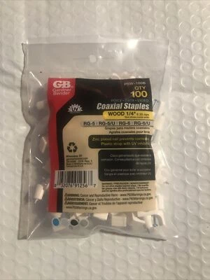 Dobladora Gardner 1/4 pulg. PACK DE GRAPAS COAXIALES CON 100 Foto 1 de 2