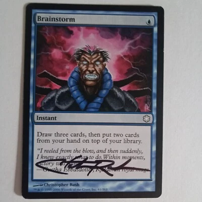 Magic The Gathering - 1x Signed Brainstorm (mtg) Coldsnap - Image 1 of 2