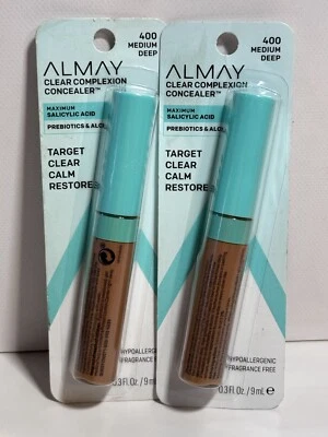 2-Almay Clear Complexion Concealer Treatment Makeup 400 MEDIUM DEEP Expired 2023 - Image 1 of 4