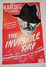 THE INVISIBLE RAY 1936/1948 ReReleasMovie Pressbook KARLOFF LUGOSI Horror Sci-Fi