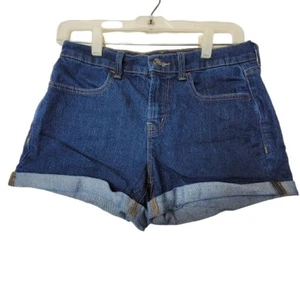 Old Navy Girls Denim Jean Shorts Rolled Cuff Size 5 Blue - Picture 1 of 12