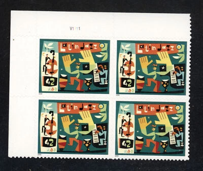 SCOTT 4349 2008, 42 CENT LATIN JAZZ ISSUE PB OF 4 MNH VF! - Image 1 of 2