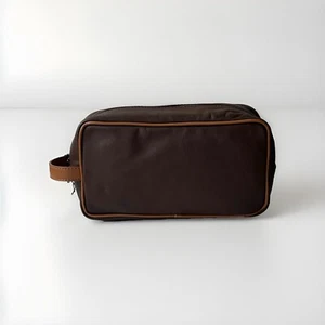 Massei Leather Simon Luxury Toiletry Kit Bag Brown Made In Italy - Picture 1 of 3