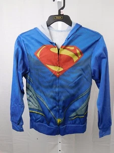 Rubies Superman Man of Steel Zip-Up Hoodie Jacket Boys Size Small #5703 - Picture 1 of 8