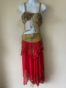 Handmade Belly Dancing Outfit Adjustable to size top B to C Cup fun workout - Picture 1 of 15