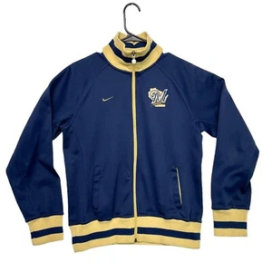 Nike Milwaukee Brewers Track Jacket Sweatshirt Women's Large Zip Up Sweater Blue - Picture 1 of 16