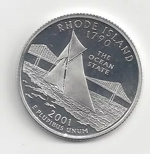 2001 S Silver Proof RHODE ISLAND Quarter - 90% Silver - Picture 1 of 2