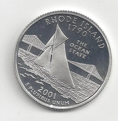 2001 S Silver Proof RHODE ISLAND Quarter - 90% Silver - Image 1 of 2