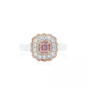 Natürlicher hellrosa Diamantring 0,97 ct Kissenform GIA-zertifiziert 18 K - Bild 1 von 7