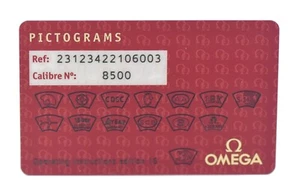 Omega Pictogram Card 23123422106003 Cal 8500 - Picture 1 of 1