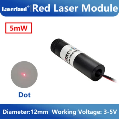 650nm 660nm 5mW Red Dot Focusable Laser Diode Module 12mm - Image 1 of 4