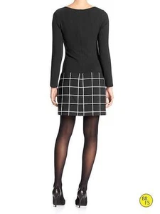 Banana Republic Mixed-Media Ponte Black and  White Dress Size 4 - Picture 1 of 3