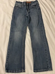 Rock & Roll Denim Bootcut Jeans Youth Boys Size 8R Western Heavy Stitch Rodeo - Picture 1 of 12