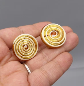 Boucles d'Oreilles Vintage Verre de Murano Berlingot - Old Earrings 60/70's - Imagen 1 de 8