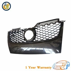 Front Carbon Fiber Print Hex Mesh Bumper Grille FIT 2006-2009 VW MK5 Jetta GTI - Picture 1 of 2