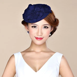 Flower Womens Dress Fascinator 100% Wool Pillbox Hat Derby Party Wedding A083 - Picture 1 of 74