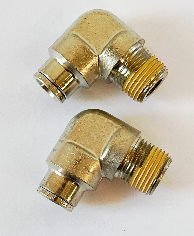(2) NORGREN DOT Male Elbow 3/8" Tube OD X 3/8" NPT Male Push-to-Connect Fitting - Image 1 of 4