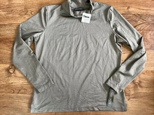 A’Nue Ligne Turtle Neck LS Shirt - Women's Size Large, Slate Metallic Gray, NWT - Picture 1 of 5