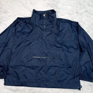 Chaqueta de Colección Jerzees Para Hombre Azul L Rompevientos Bolsillos Logo Atlético Gorpcore - Imagen 1 de 12