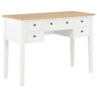 Writing Desk Brown and White 109.5x45x77.5cm Wood To Your Study Or Bedroom M7S0