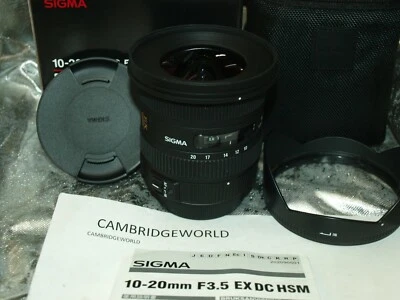 Sigma EX 10-20mm F3.5 HSM EX DC ZOOM Lens NEW For SONY CAMERAS with CASE  HOOD - Image 1 of 4
