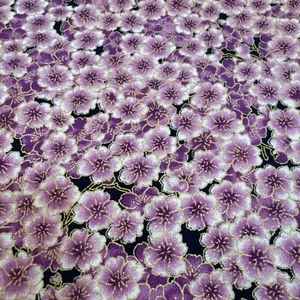 Blank Quilting 2012 M6695 Pink Purple Floral Metallic Gold 1 yd - Picture 1 of 3