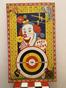 Vintage Circus Poke the Clown shooting game tin sign - Picture 1 of 2