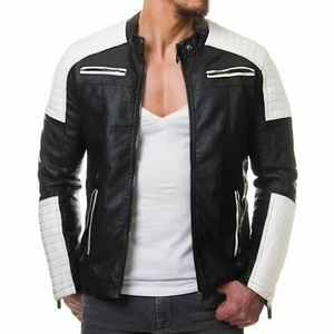 Stylish Men's Jacket 100% Soft Lambskin Leather Jacket Biker Motorcycle Jacket - Picture 1 of 4