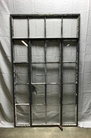 Industrial 38x64 Steel 20 Lite Casement Double Sidelight Transom Top 1950-22B Cover