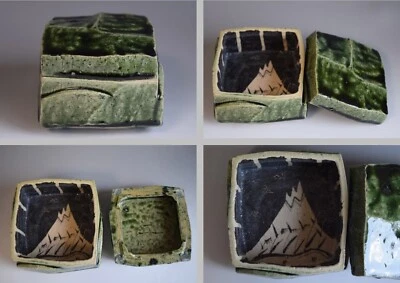 Funny & Rare Oribe Ware "Mt. Fuji" Pottery Box by Rising Star Katsunori SAWA V72 - Image 1 of 4