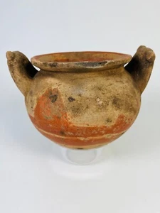 Ancient Pre Columbian Double Handled Pottery Olla, Painted Design - Picture 1 of 13